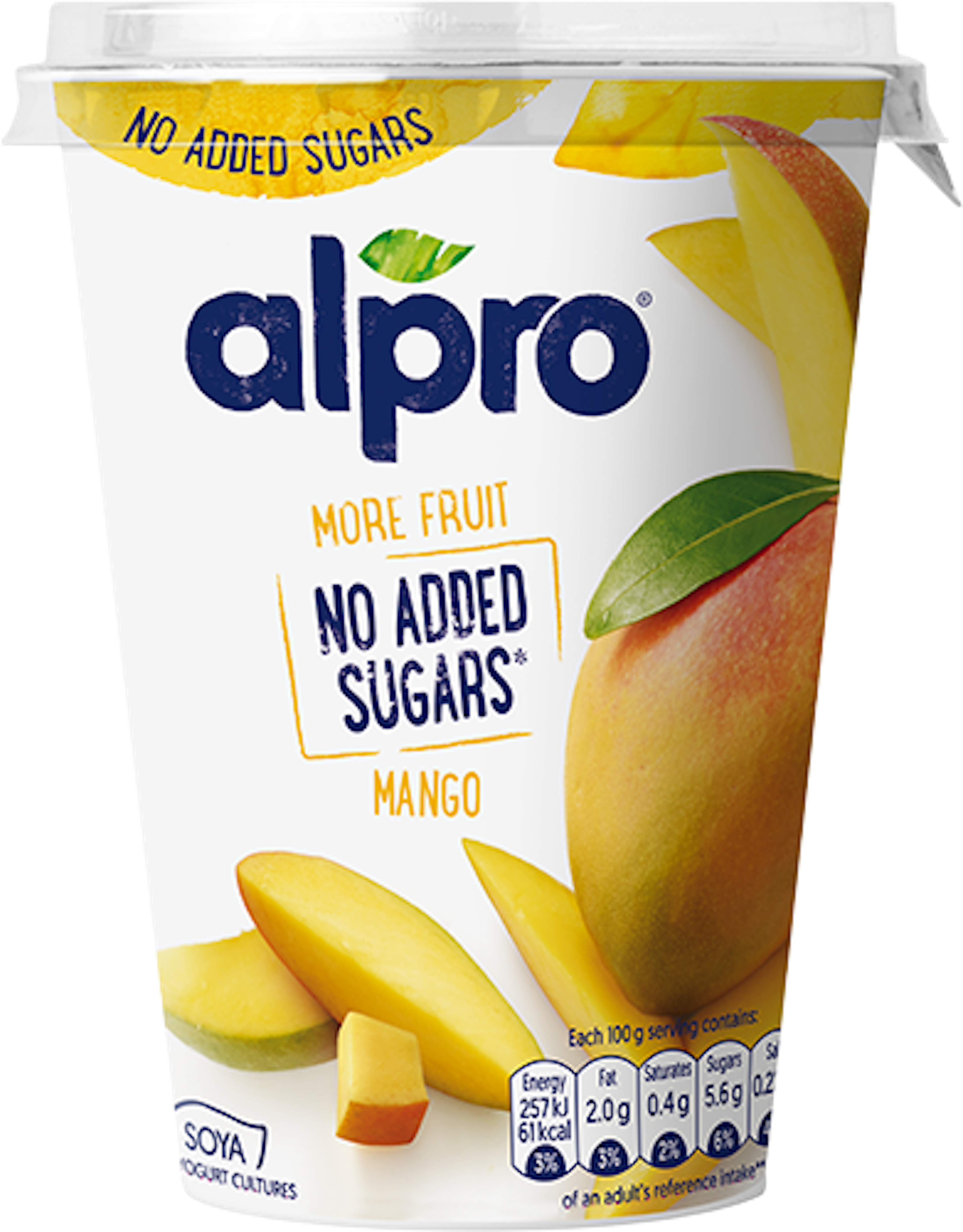 More fruit, no added sugars mango