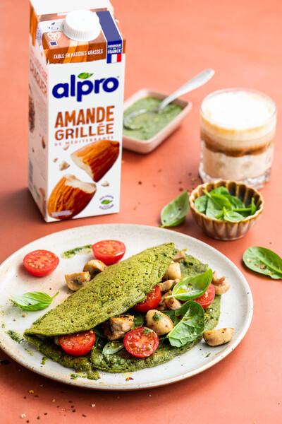 Omelette pesto épinards