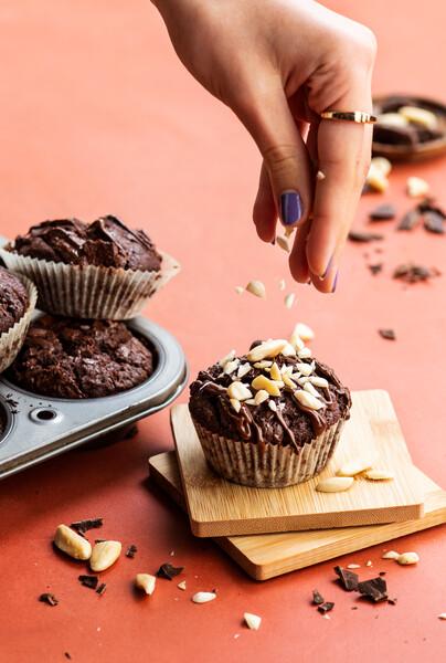 Chocoladebrownie muffins