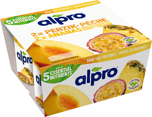 Pêche / Ananas-Fruit de la Passion Alternative Végétale au Yaourt