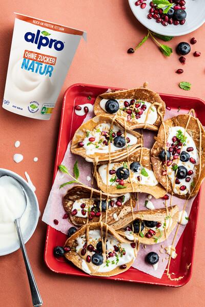 Pfannkuchen-tacos mit Früchten