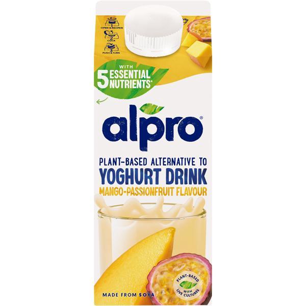 Alternative végétale au yaourt à boire mangue-fruit de la passion