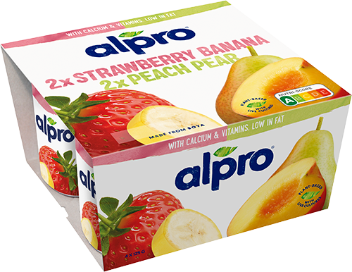 Алпро продукт соєвий ферментований полуниця-банан, персик-груша