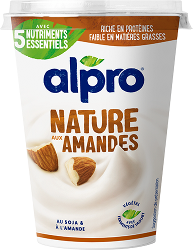 Alternative végétale au yaourt nature aux amandes