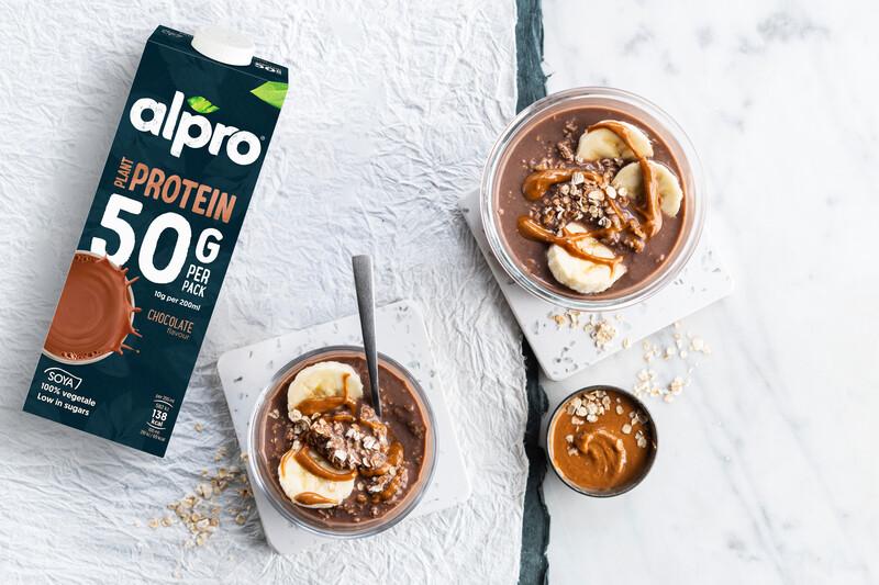 Flocons d’avoine du lendemain au beurre de cacahuète