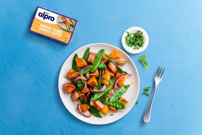 Stoofpotje met zoete aardappelen en boontjes