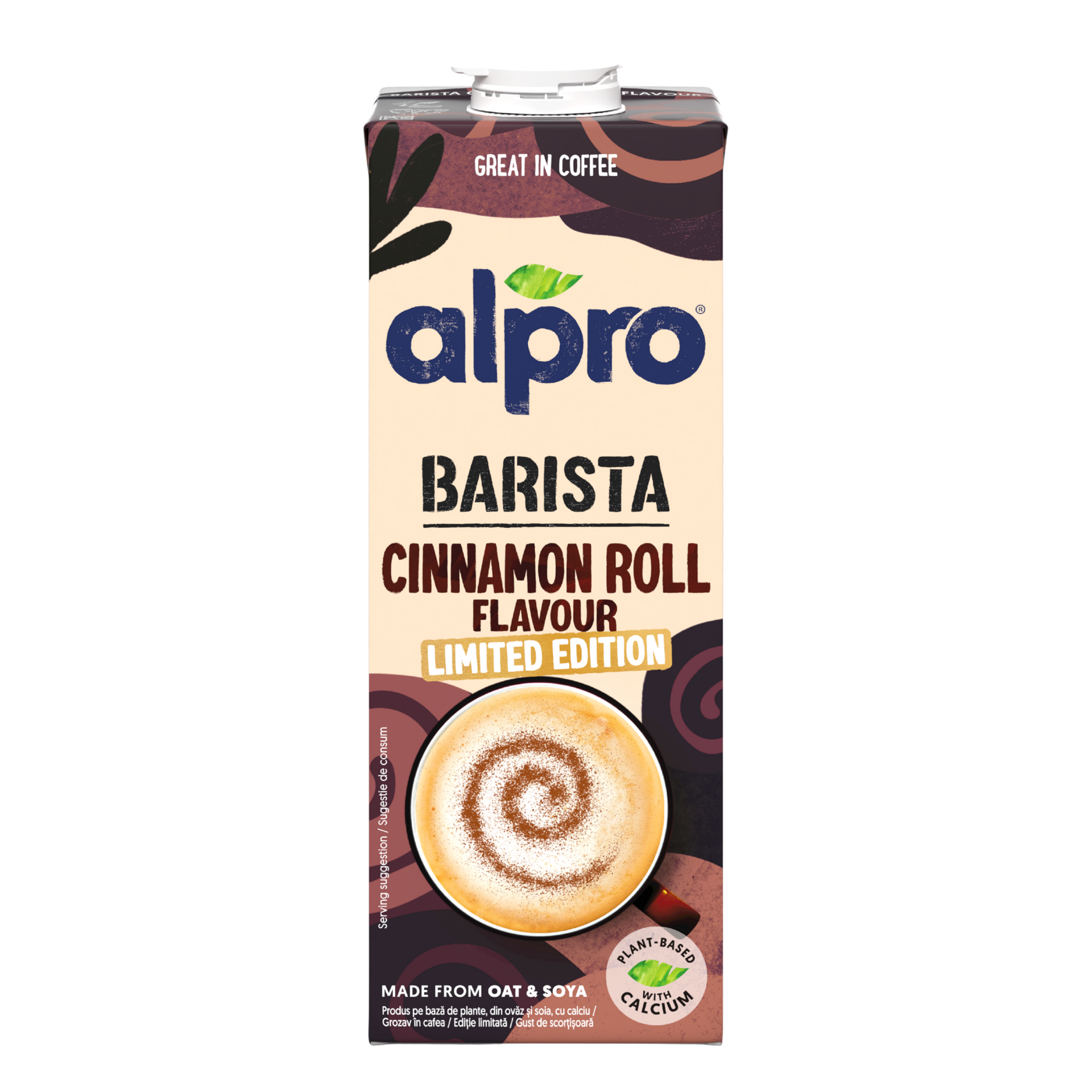 Alpro Barista Ovesno-sójový nápoj s příchutí skořicová rolka