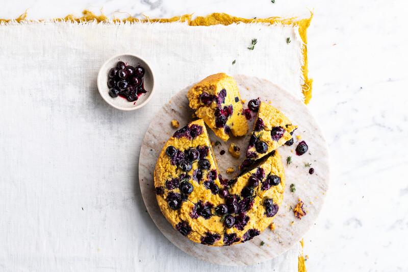 Heidelbeere Polenta Kuchen